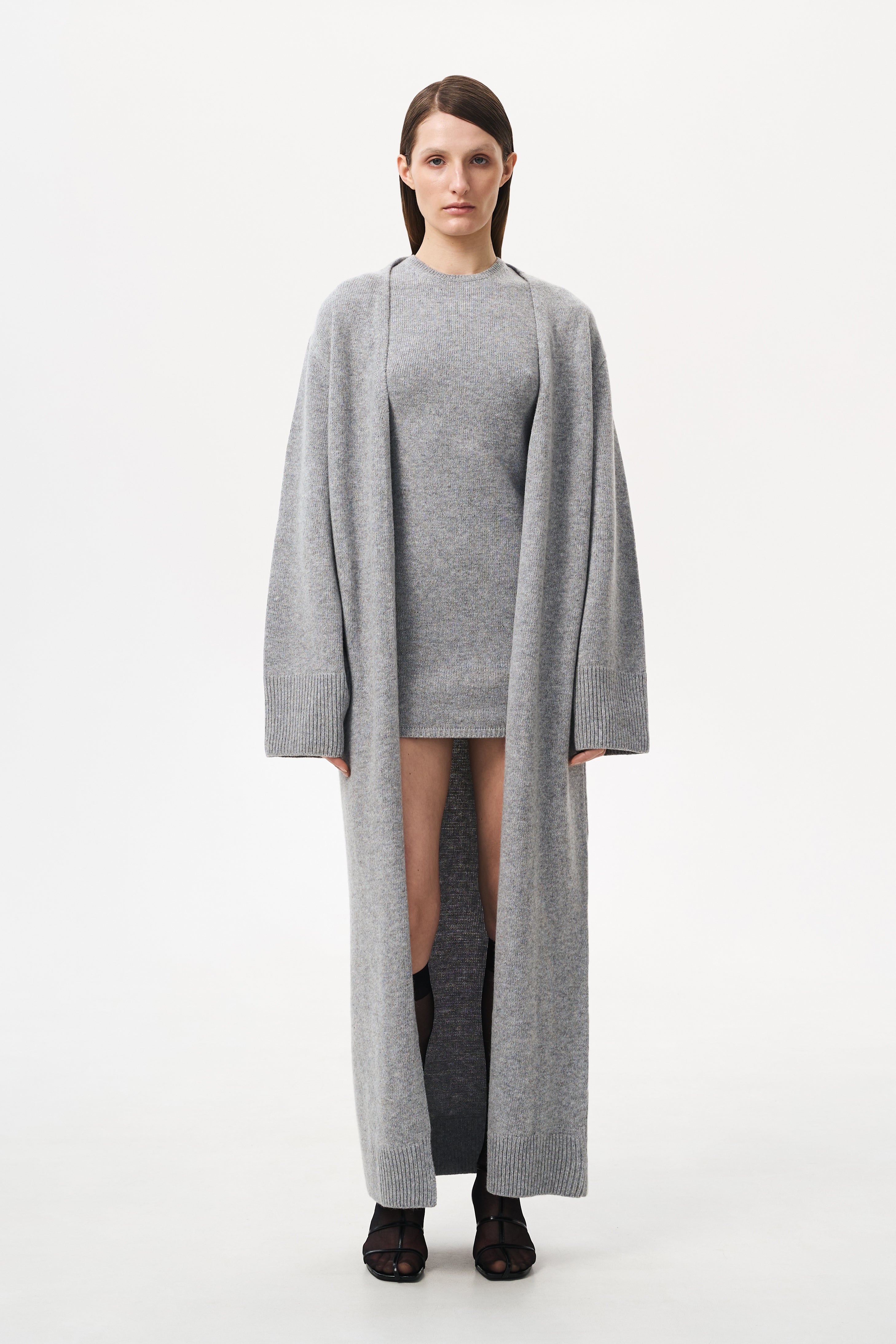 SIGNATURE CARDIGAN LONG | LIGHT GREY – LOW POSH UA