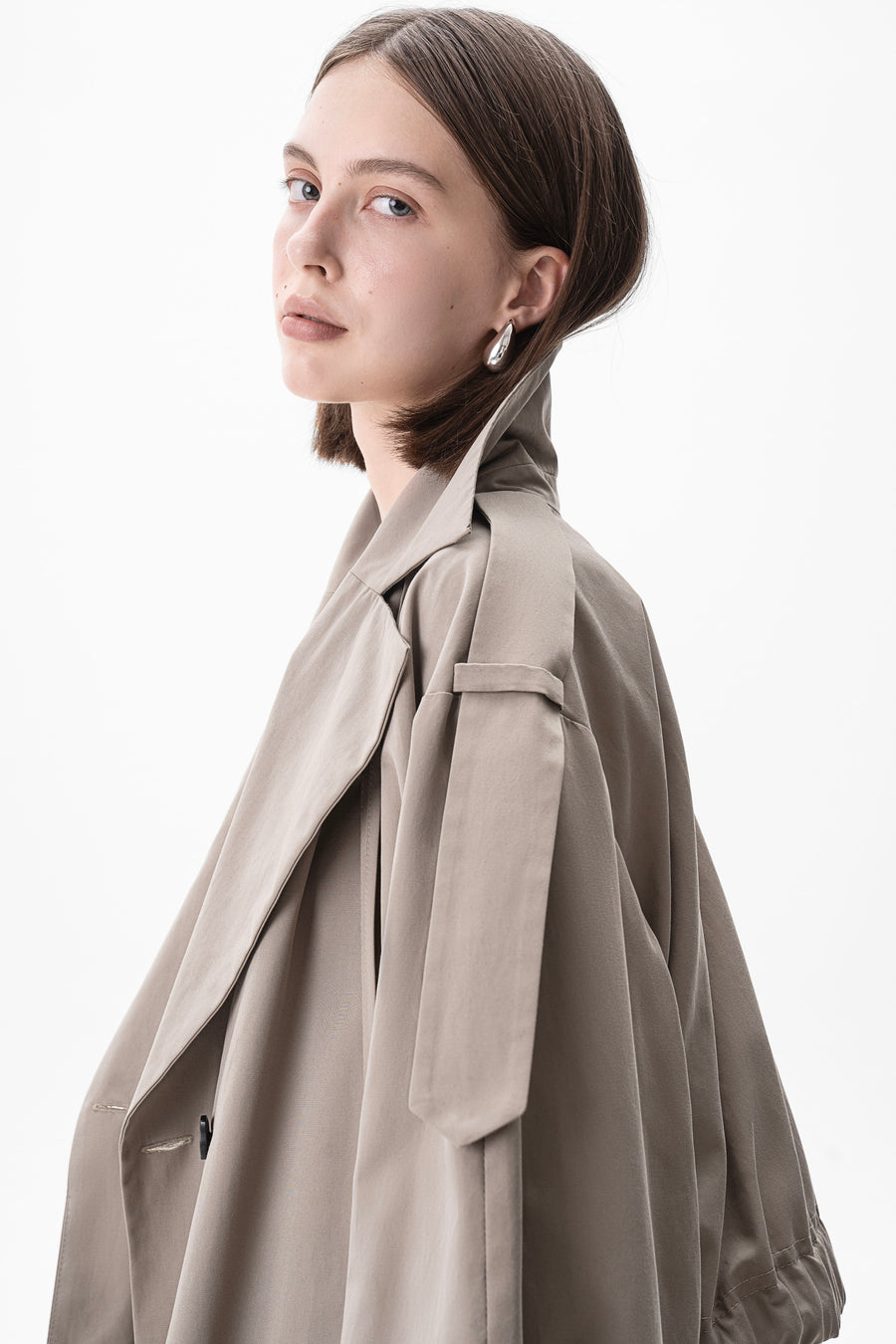 LONG COTTON COAT | OLIVE