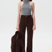 STRAIGHT LEG CORDUROY TROUSERS | BRUNETTE