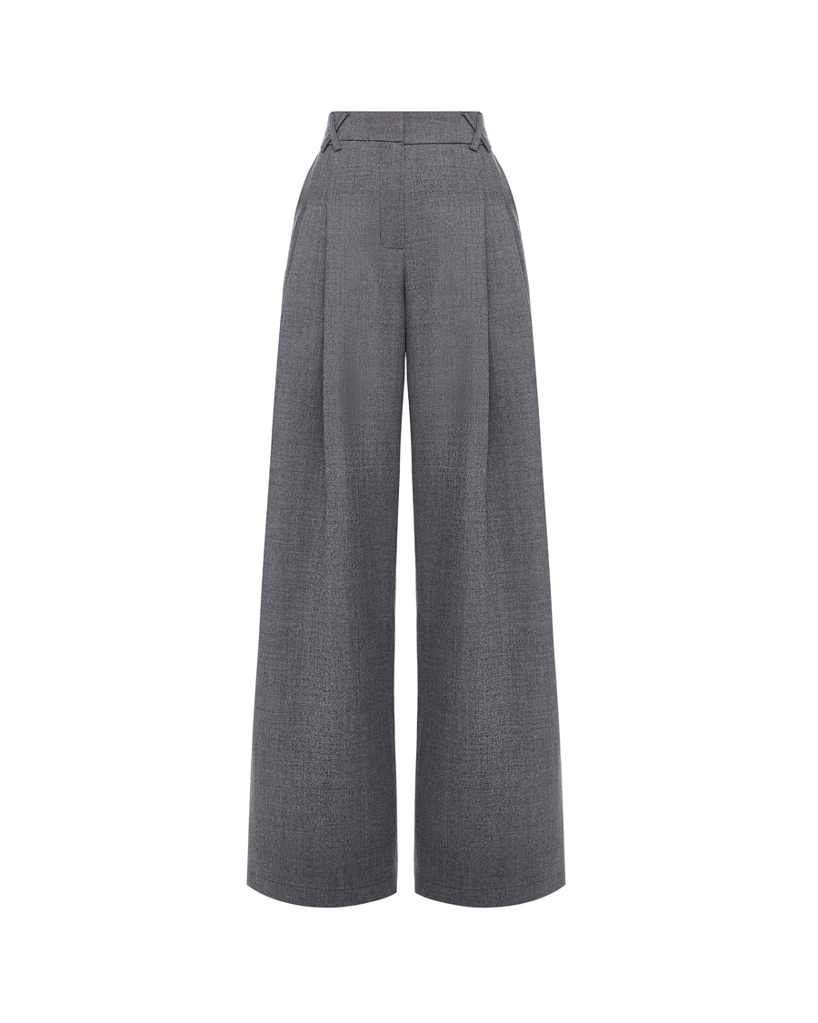 Wide Leg Tailored Trousers Steel Grey