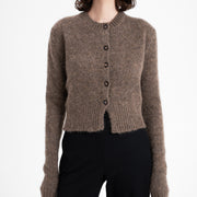 ALPACA KNITTED CARDIGAN | WALNUT