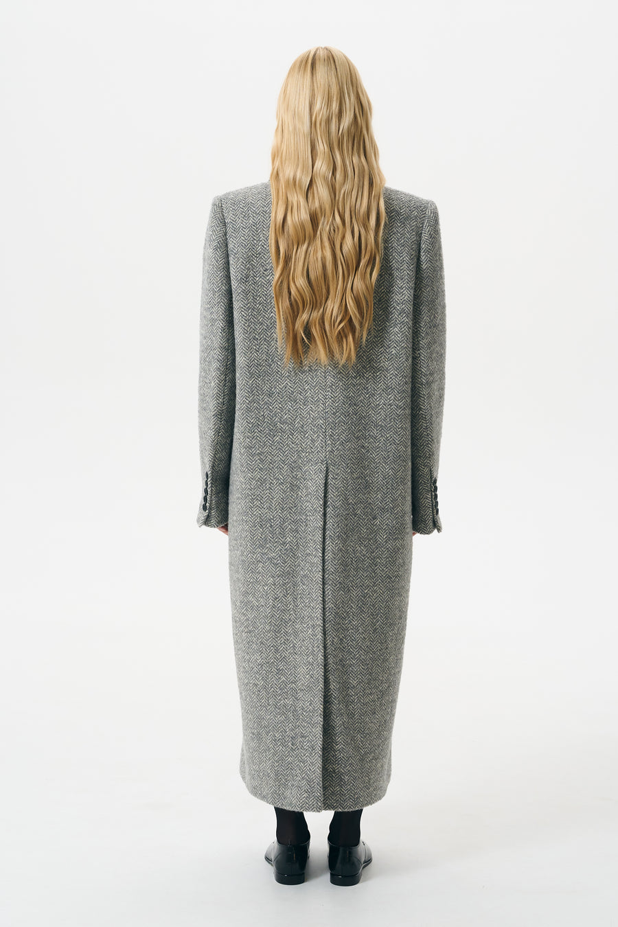 DOUBLE-BREASTED COAT | HERRINGBONE