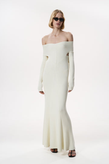 WHITE LOTUS KNITTED DRESS