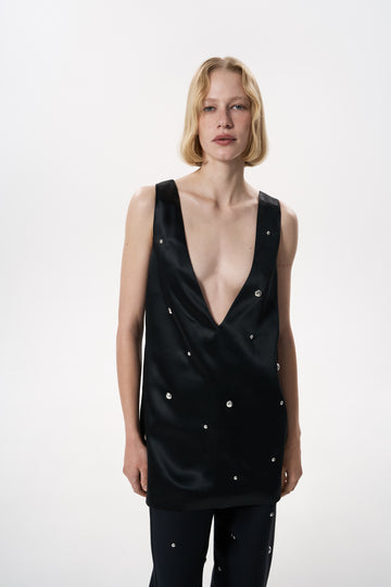 STEEL POLKA DOT MINI DRESS