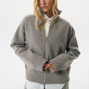LAMBSWOOL ZIP SWEATER | HALVA