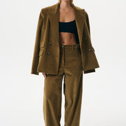 O-SHAPE CORDUROY TROUSERS | TOFFEE