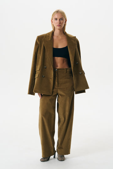 O-SHAPE CORDUROY TROUSERS | TOFFEE