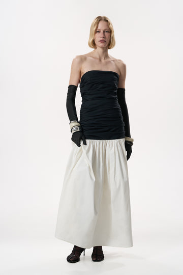 DRAPE CONTRAST DRESS