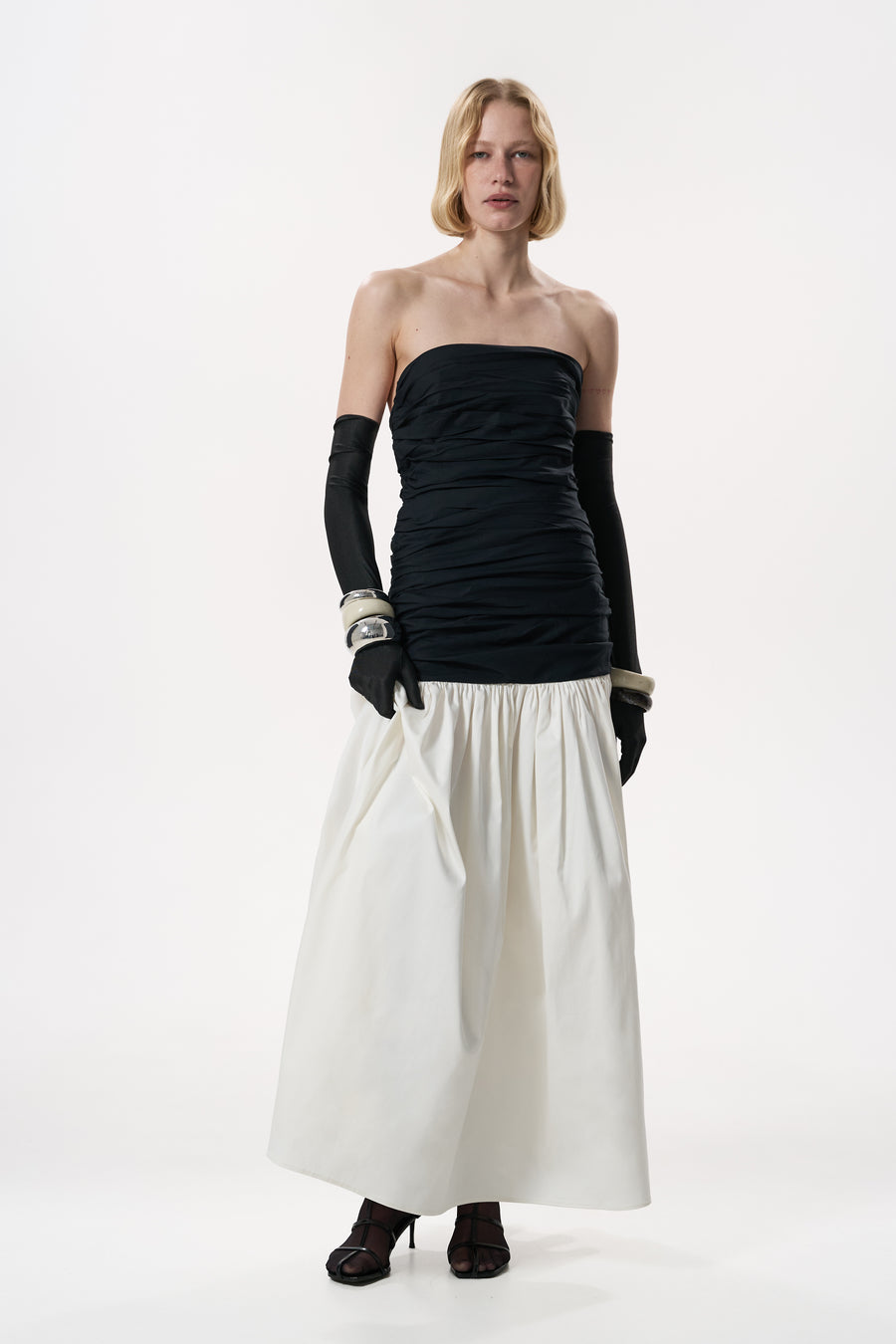 DRAPE CONTRAST DRESS