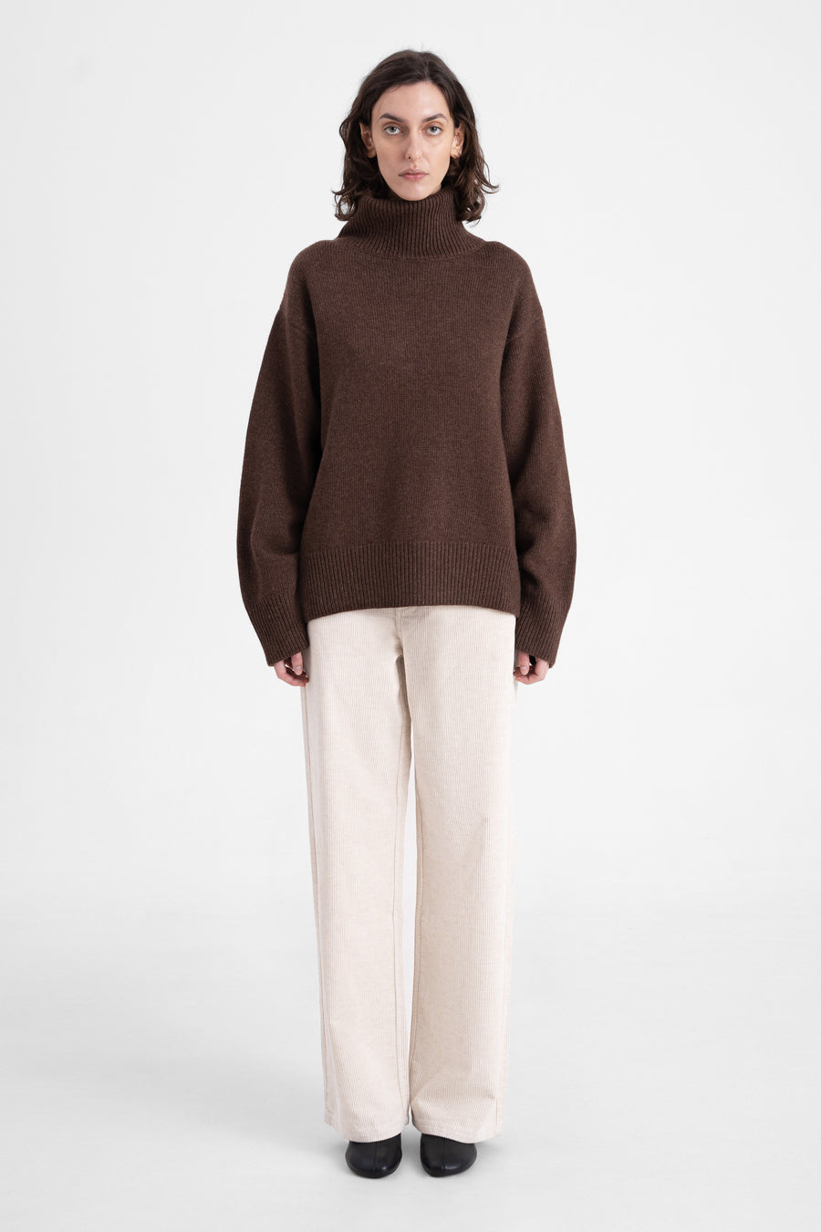 TURTLENECK OVERSIZE SWEATER | ROSEWOOD