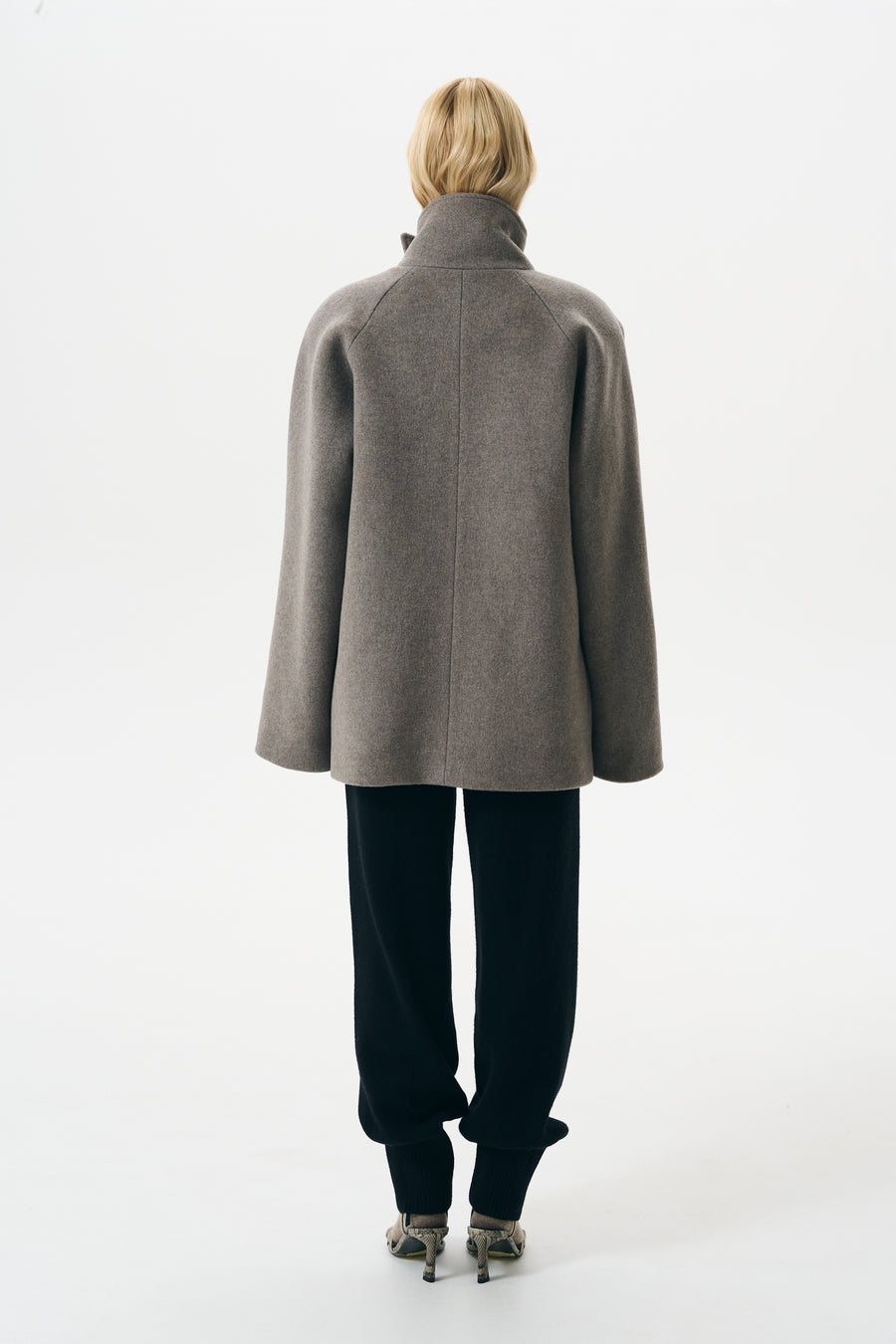 LOW WAIST WOOL JACKET | MUSHROOM