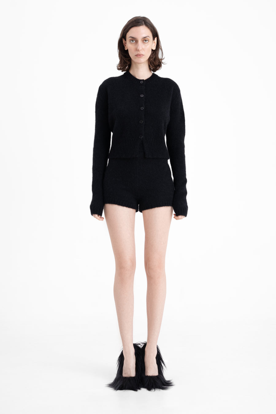 ALPACA KNITTED CARDIGAN | BLACK