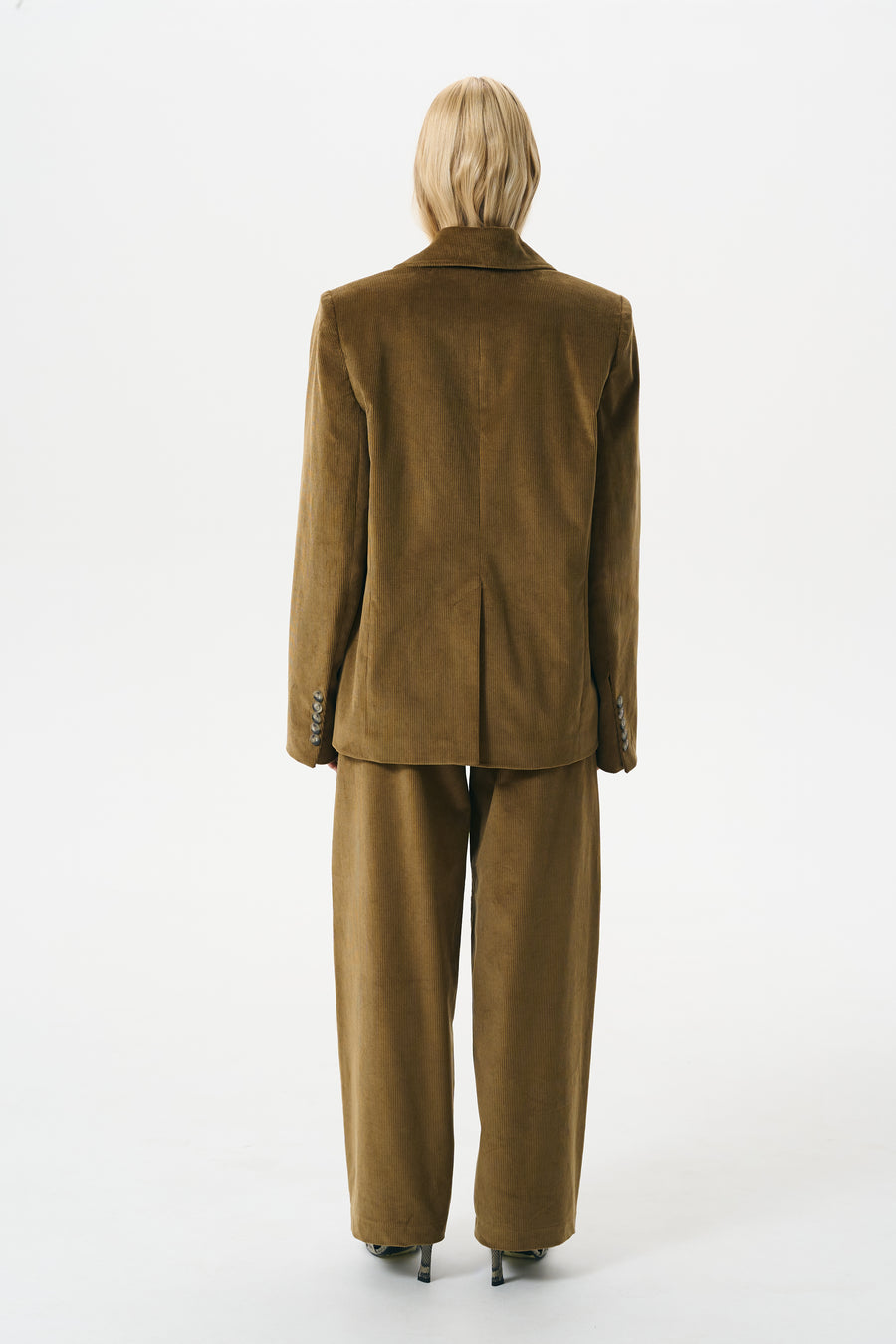DOUBL-BREASTED CORDUROY JACKET | TOFFEE