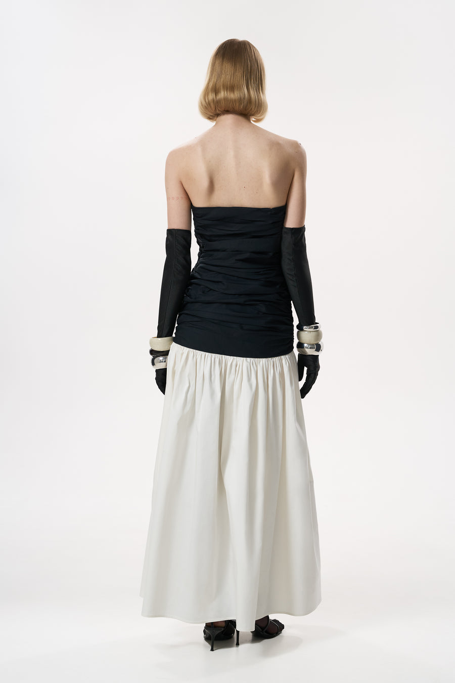 DRAPE CONTRAST DRESS