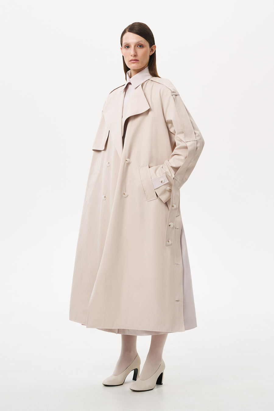 DECONSTRUCTIVE TRENCH COAT | DUST PINK