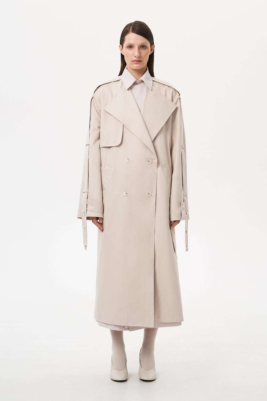 DECONSTRUCTIVE TRENCH COAT | DUST PINK