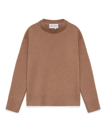 Relaxed Basic Sweater Dark Beige