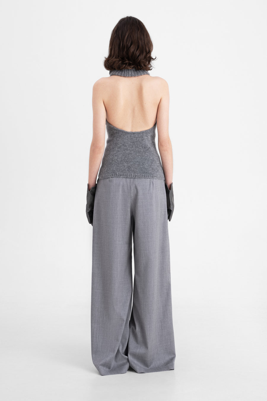 ALPACA HIGT-NECK TANK TOP | WARM GREY