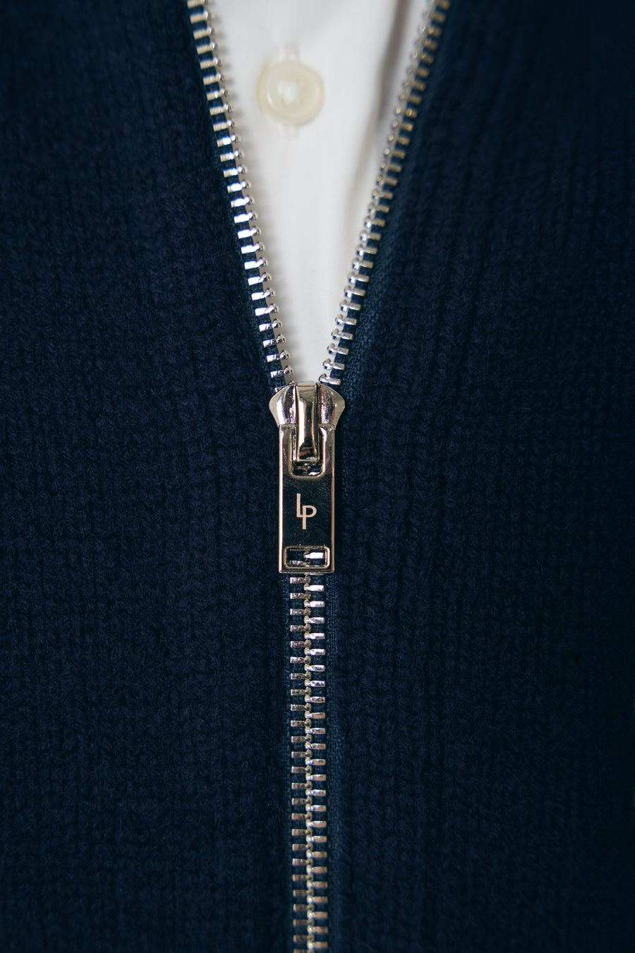 CASHMERE ZIP SWEATER | NAVY