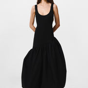 ASYMMETRICAL VOLUMINOUS DRESS | BLACK